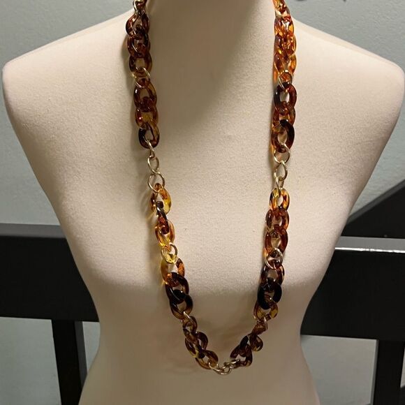 Premier Designs Elegant Tortoiseshell Chain Necklace #PDNK1 - Picture 6 of 7